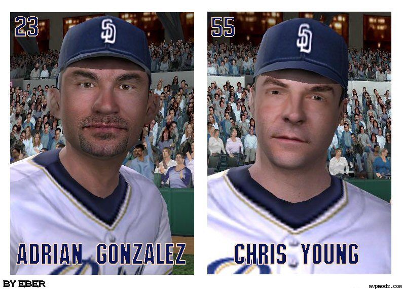 More information about "Adrian Gonzalez and Chris Young Cyberfaces by eber"