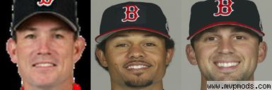 More information about "Flaherty, Crisp. Riske in Red Sox Uniforms in 2x"