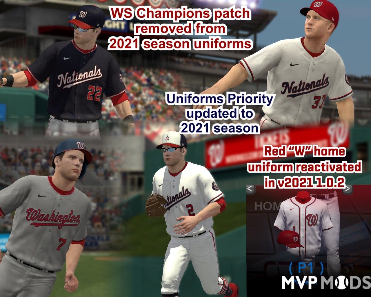 2020/2021 Washington Nationals Uniform Set - Uniforms - MVP Mods