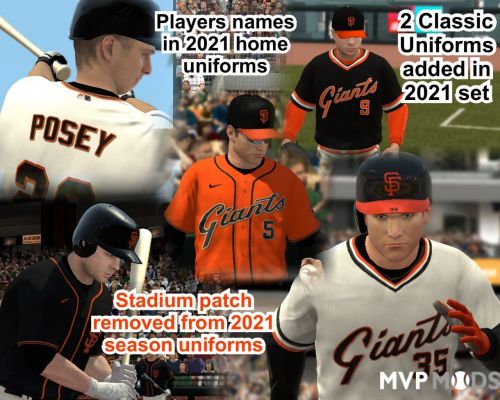 2020/2021 San Francisco Giants Uniform Set - Uniforms - MVP Mods